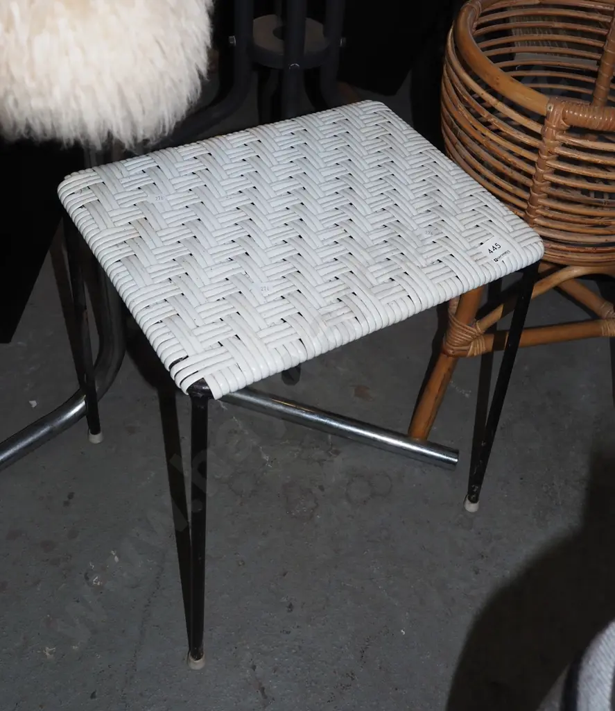 woven plastic and metal stool Image 1++