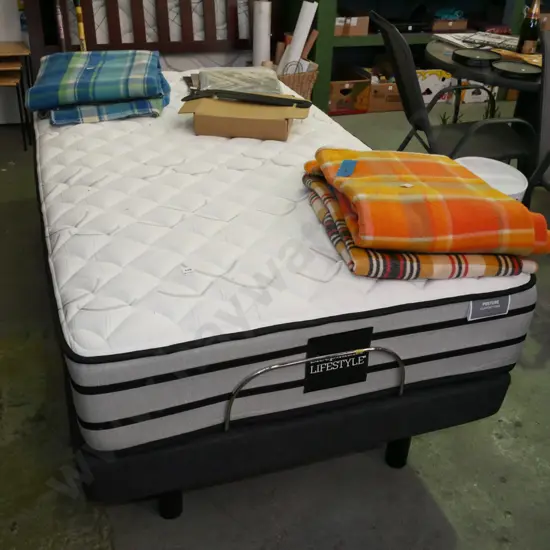 Sleepmaker Lifestyle electric bed with Posture Support firm mattress, king single bed