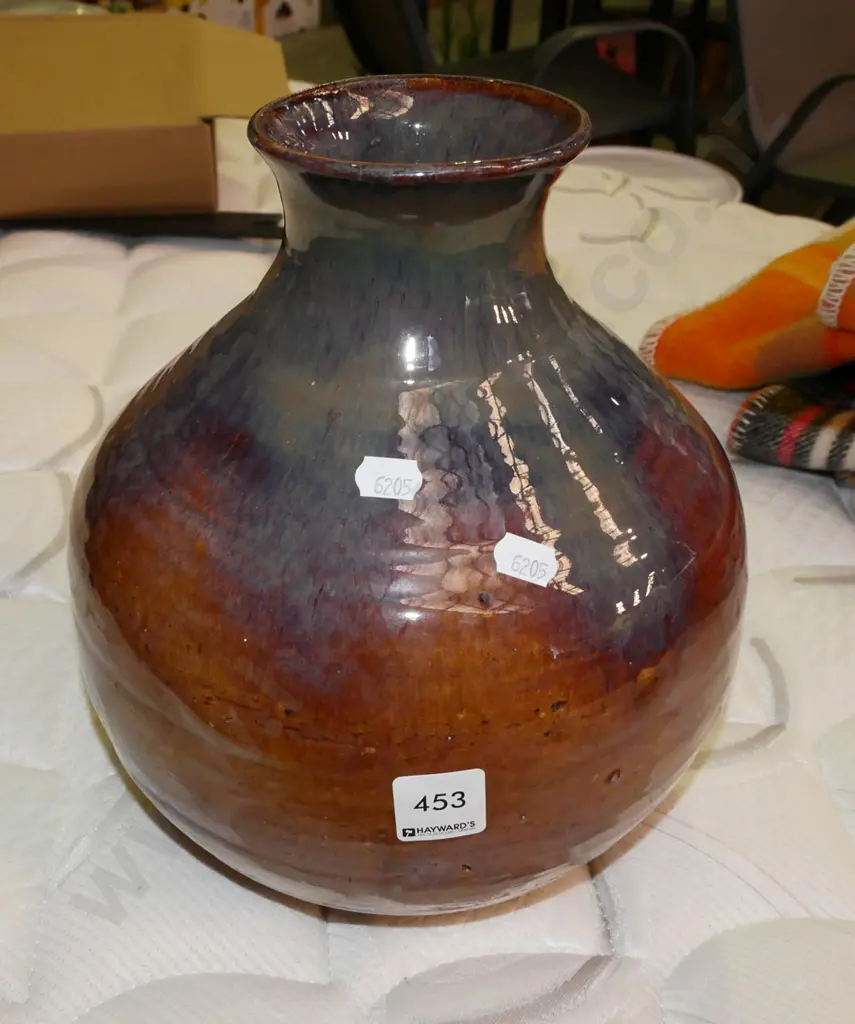 studio pottery lustre glaze vase H-270 Image 1++