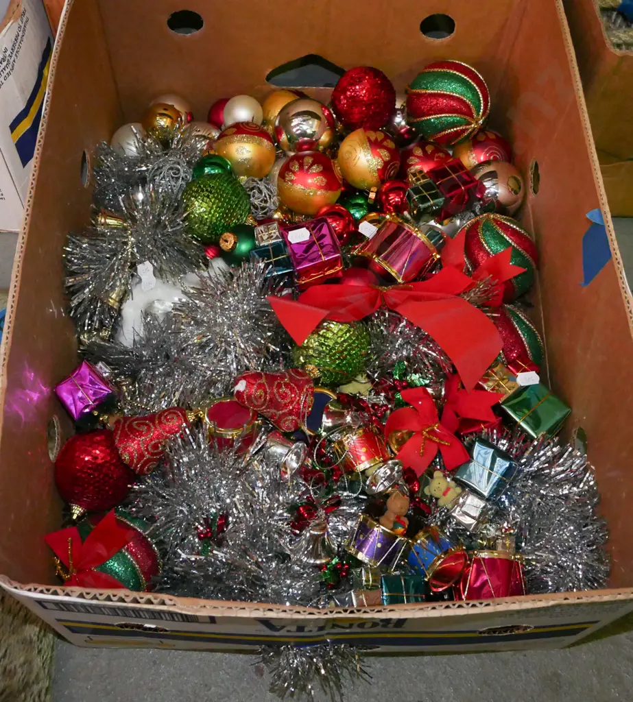 box of Christams tree decorations Image 1++