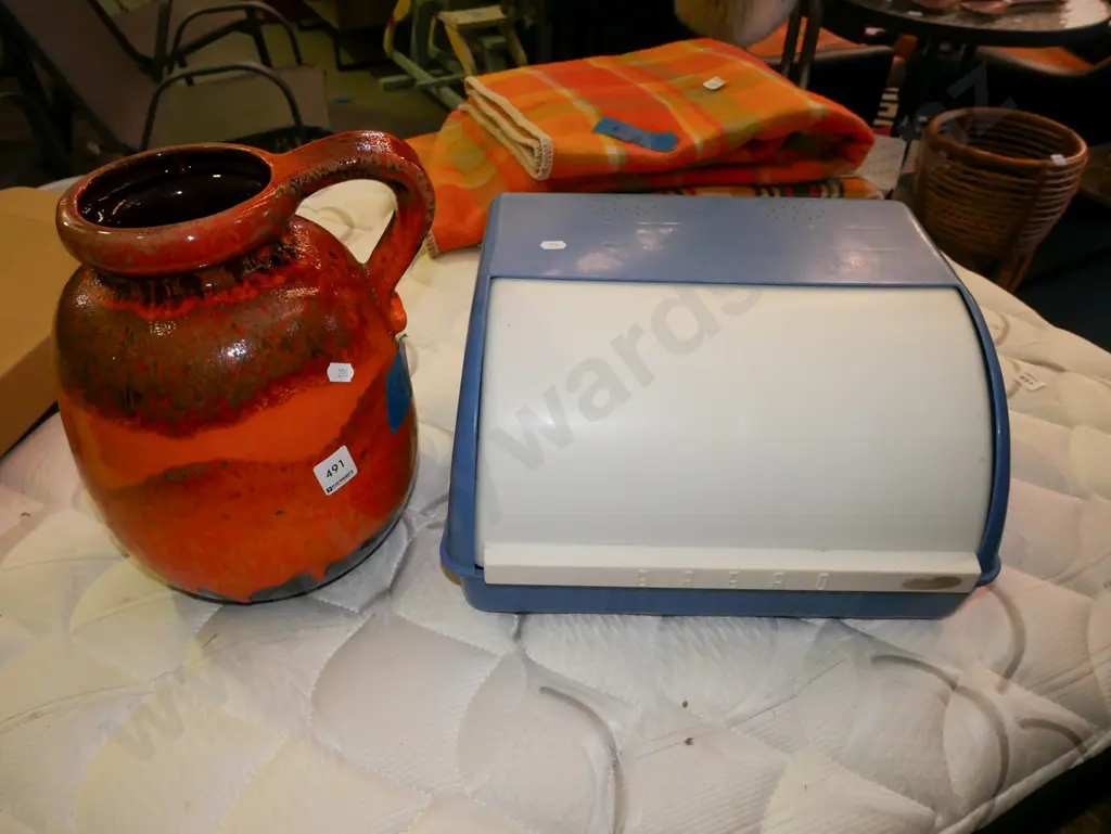 large German pottery jug - small chip, breadbin Image 1++