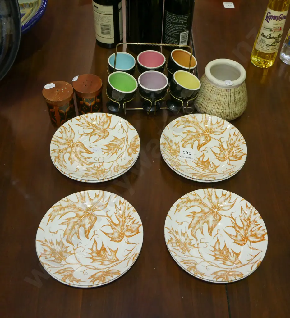 Kelston pottery leaf saucers, mid century egg cups, Hornsea salt and peppers etc Image 1++
