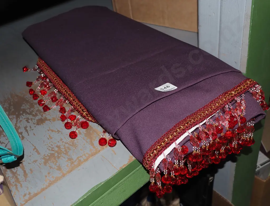 purple beaded tablecloth Image 1++