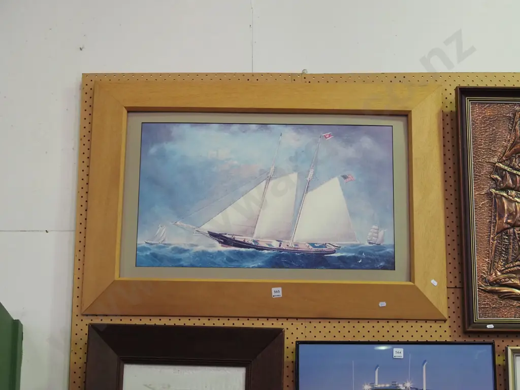wood framed print - sailing boat Image 1++