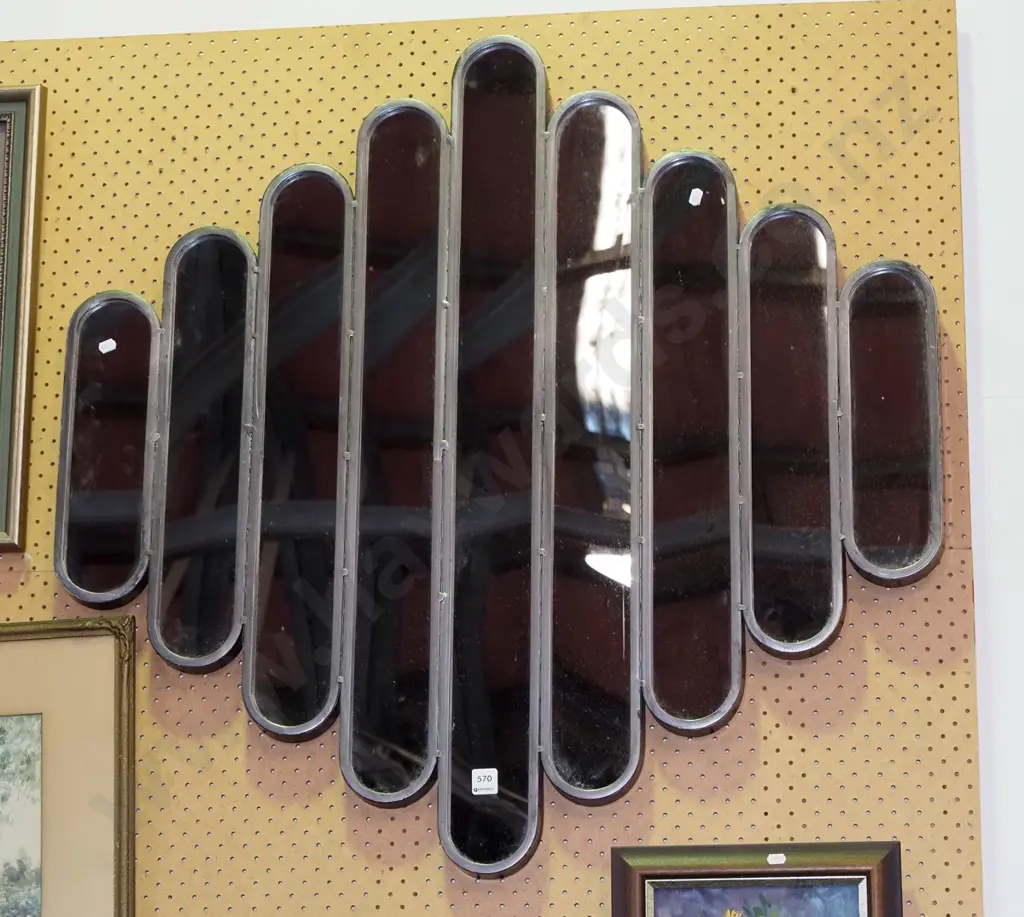 large industrial style segmented wall mirror Image 1++