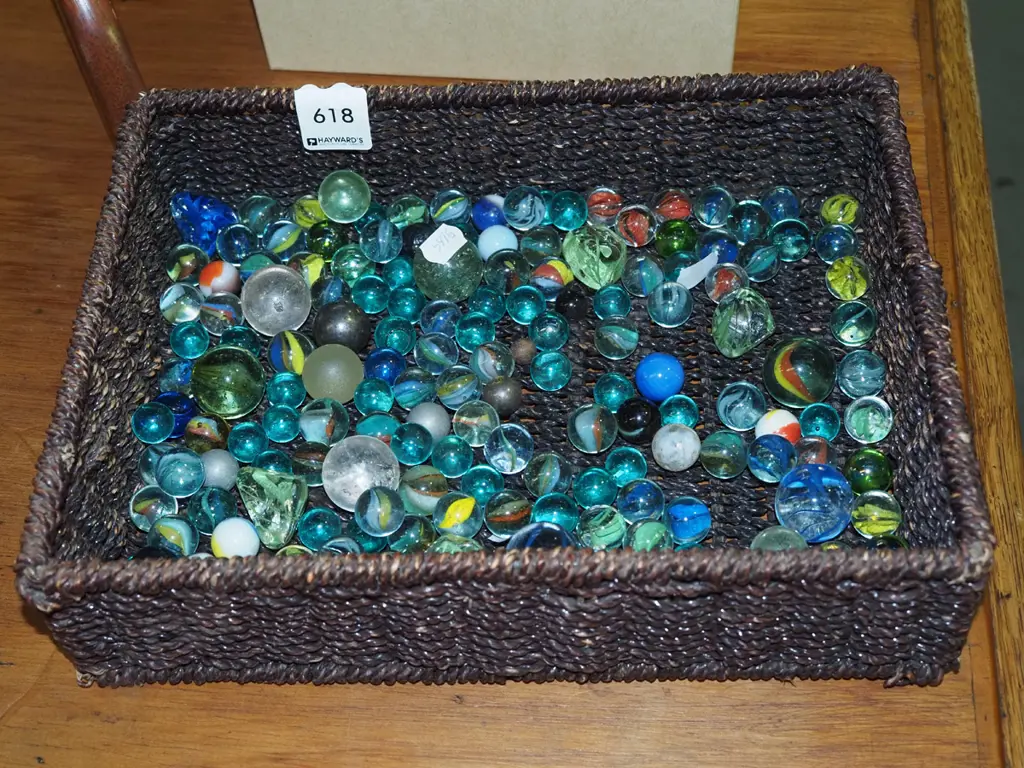 seagrass basket and marbles Image 1++