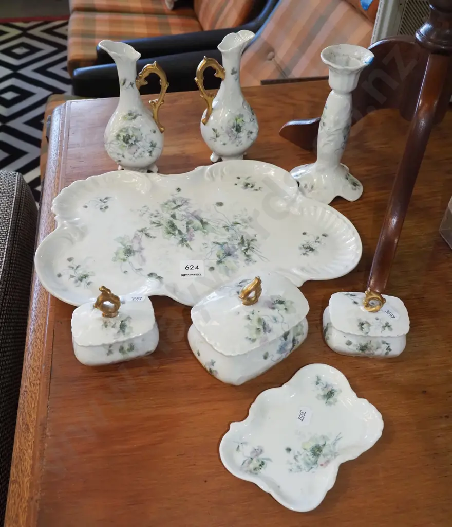 ceramic dressing table set - some chips and repairs Image 1++