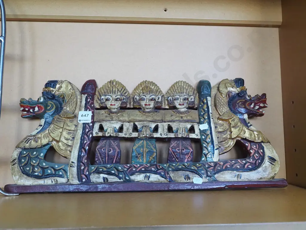 carved Indonesian wooden panel Image 1++