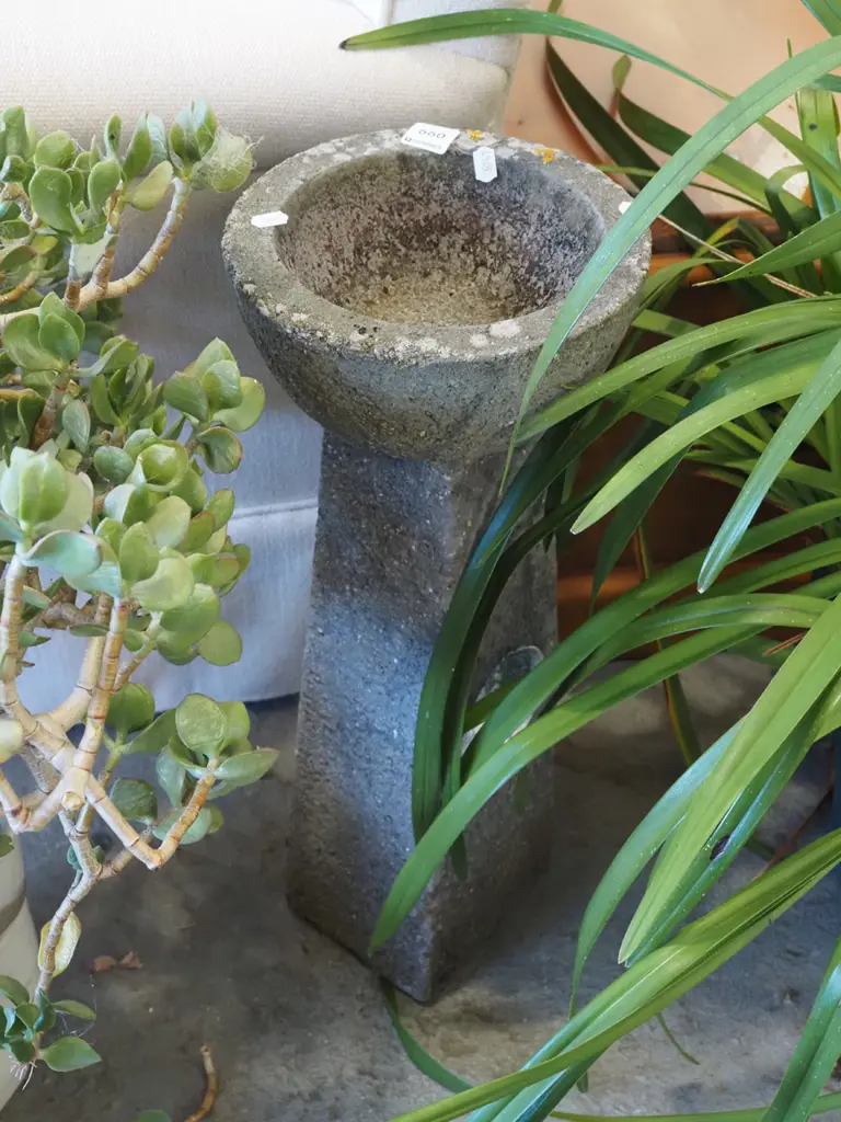 concrete bird bath with paua inset H-550 Image 1++