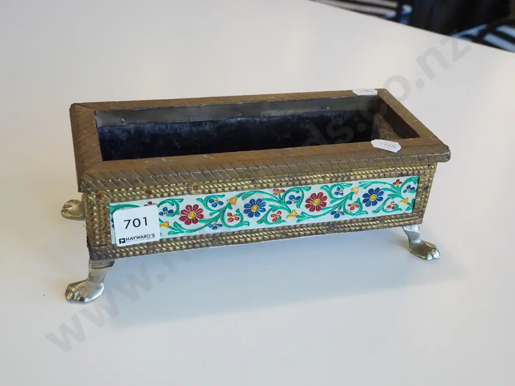 ornate footed trough and coins Image 1++