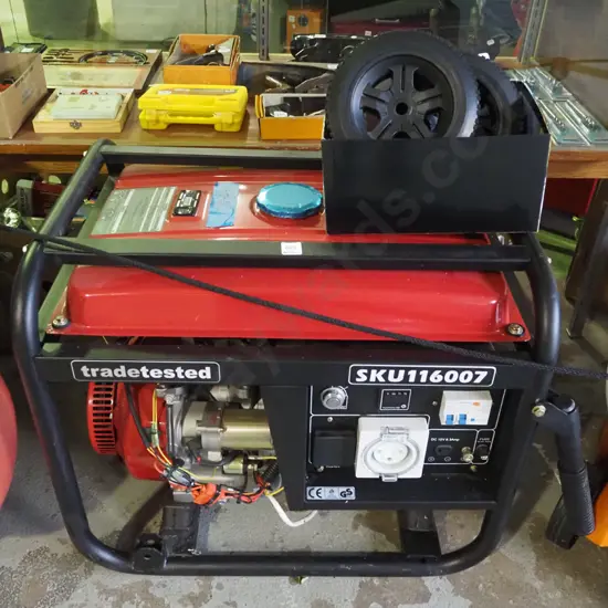large Trade Tested petrol powered generator SKU116007,  accessories - key in office