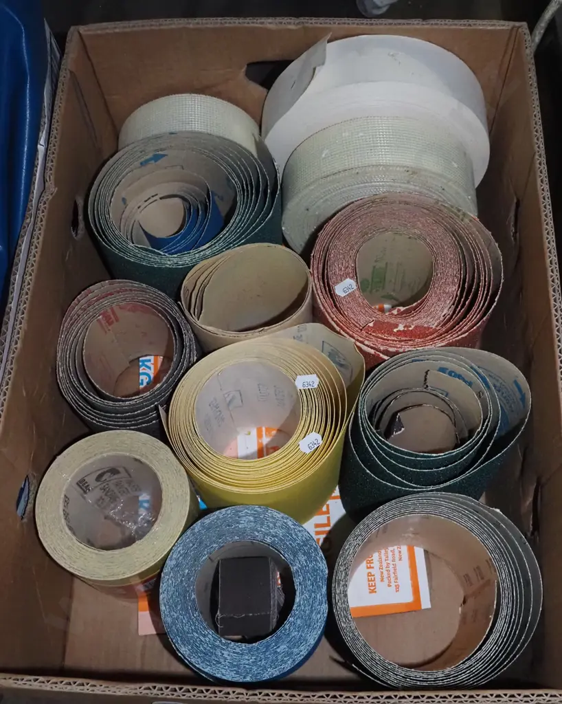 box; sand papers, various tapes Image 1++