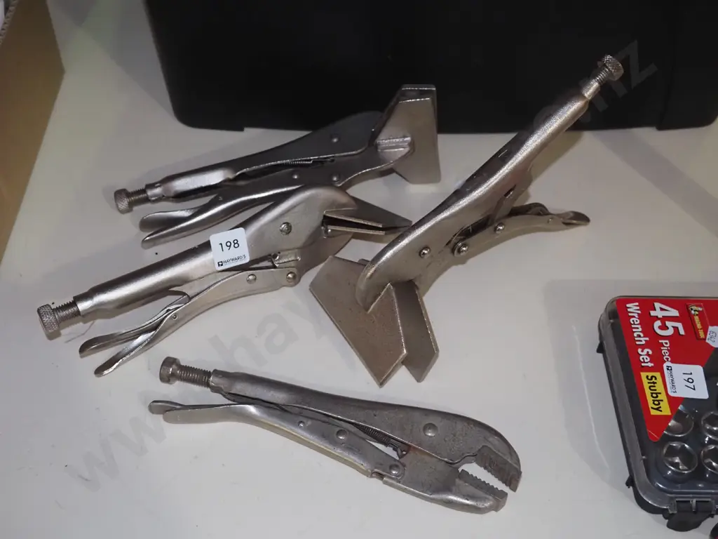 vice grips, 3 pairs of locking sheet metal clamps Image 1++