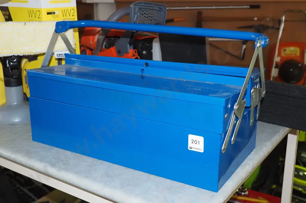 blue metal concertina tool box Image 1++