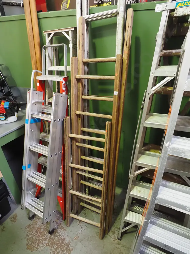 3x cut down sections of oregon extension ladder Image 1++
