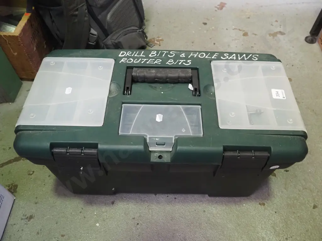 green and black plastic tool box Image 1++