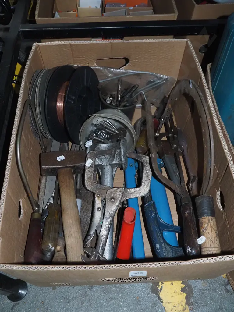 box; sickle, welding wires, heavy hammers etc Image 1++