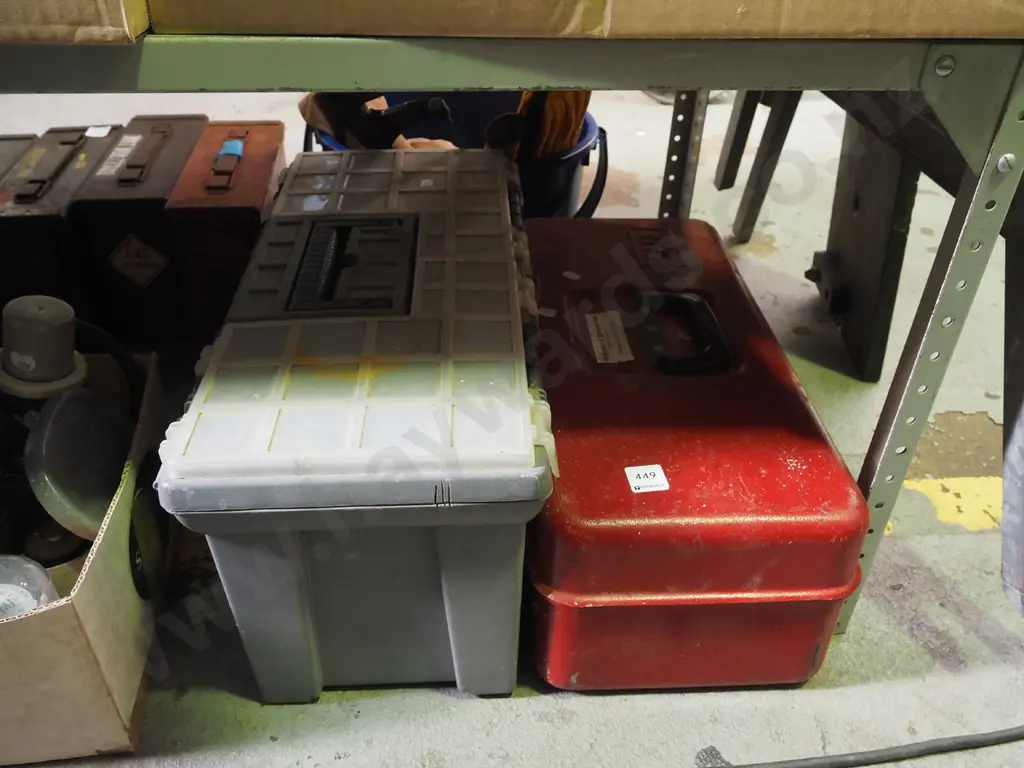 red metal and grey plastic tool box Image 1++