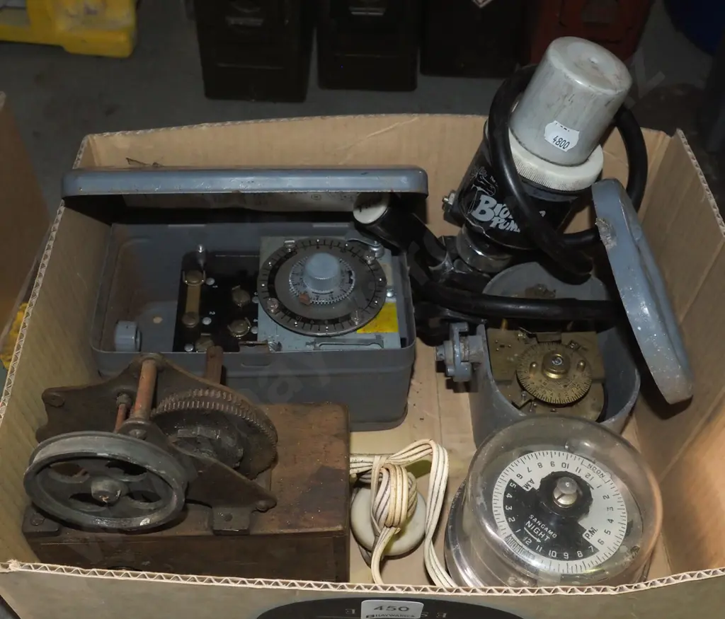 box; electric meters, vintage electric motor, keg pump Image 1++