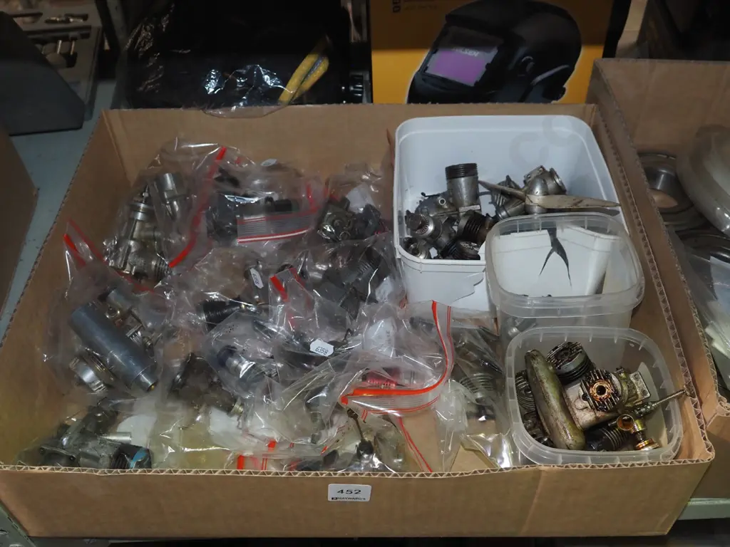 box of numerous model aircraft engines Image 1++