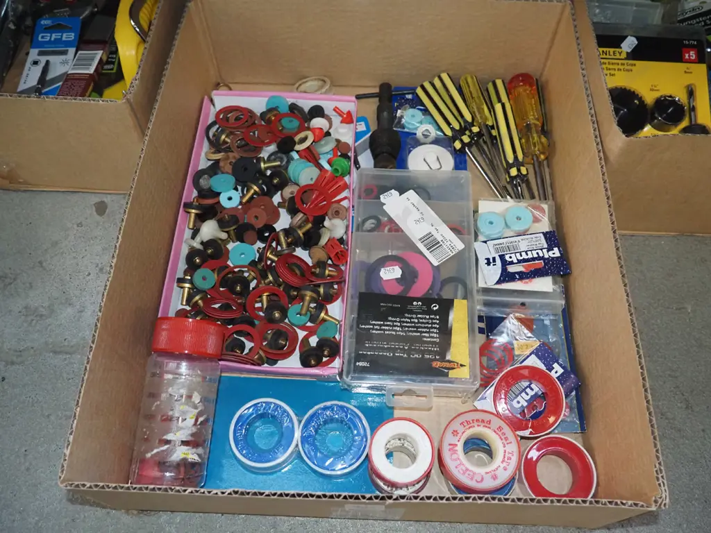 box; washers, plumbers tape etc Image 1++