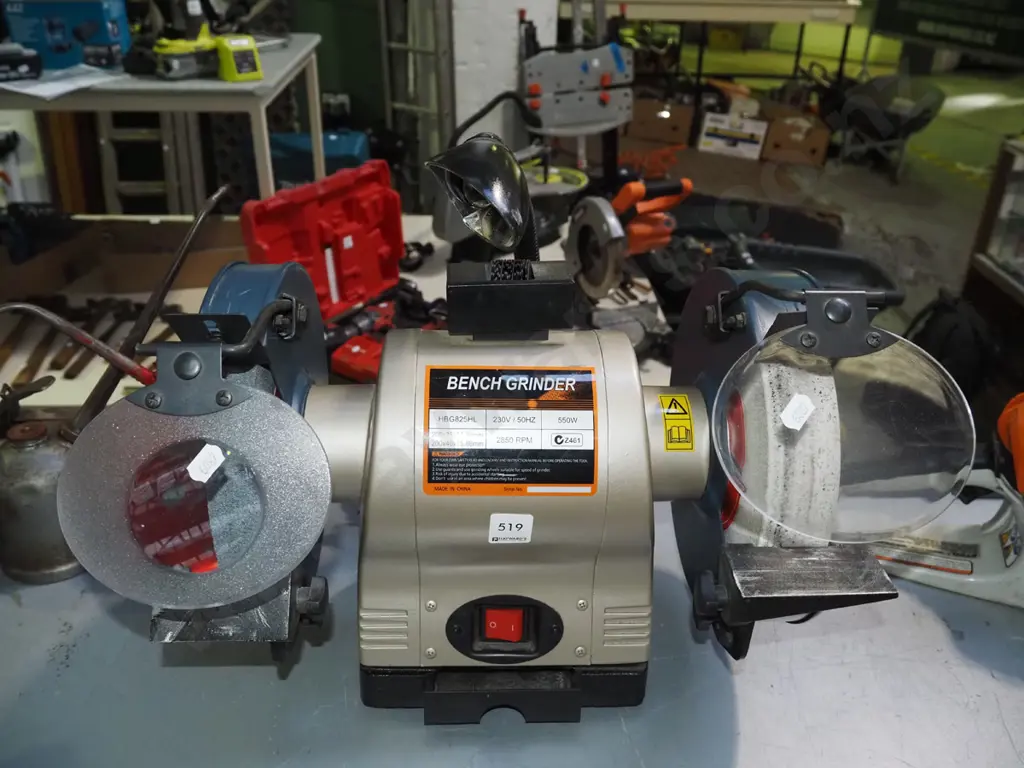 as  new 200mm bench grinder with light Image 1++