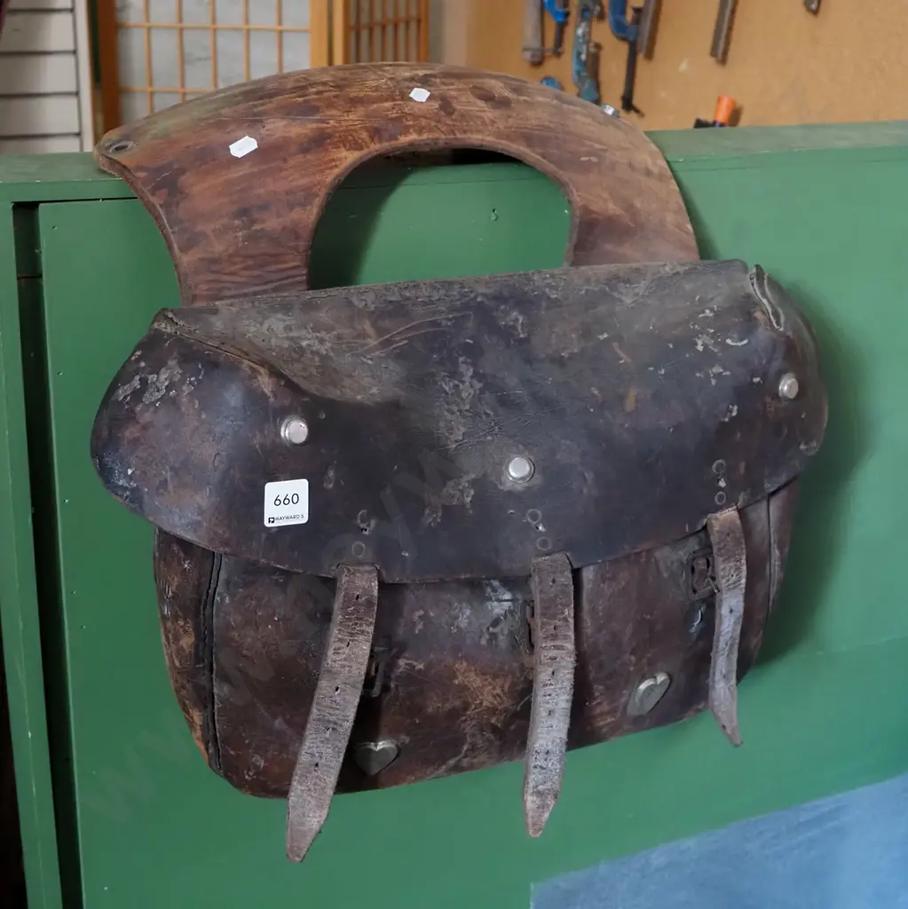 pair of very vintage motorcycle panniers Image 1++
