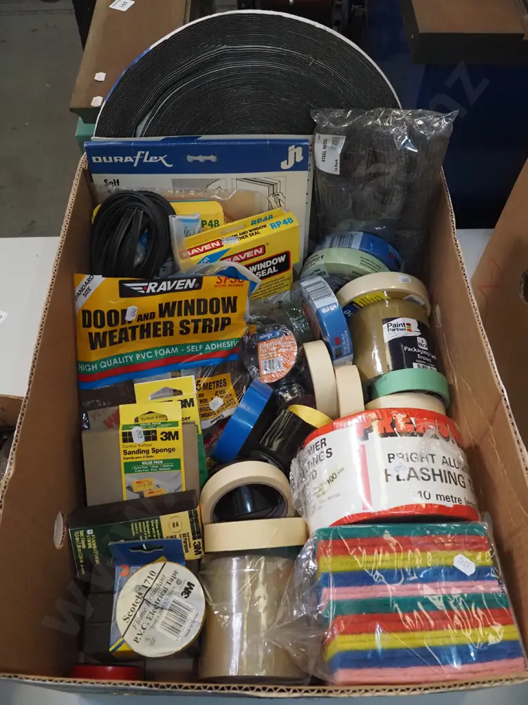 box; various tapes, scouring pads etc Image 1++