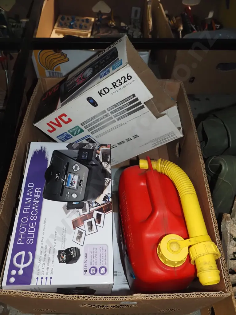 box; petrol container, old car stereo head etc Image 1++