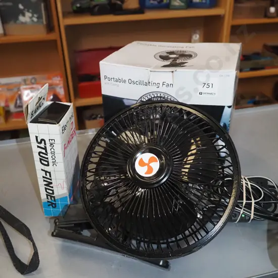 stud finder, 12V oscillating fan