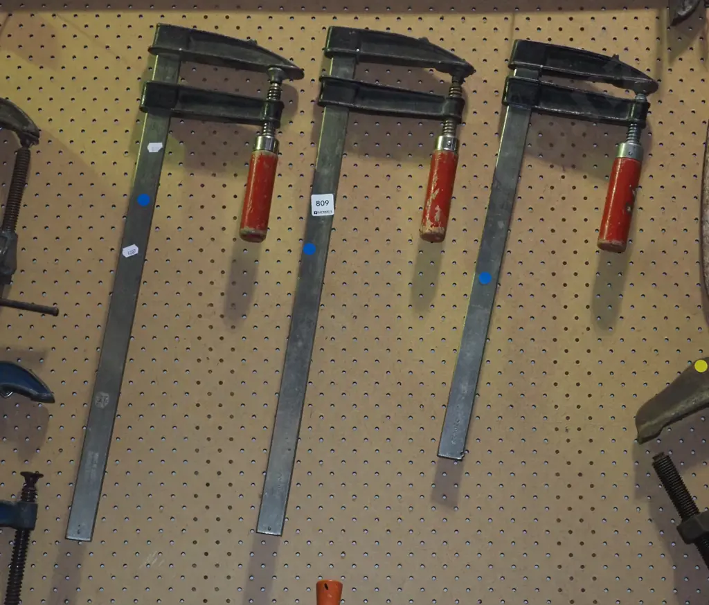 3x F clamps - blue dots Image 1++