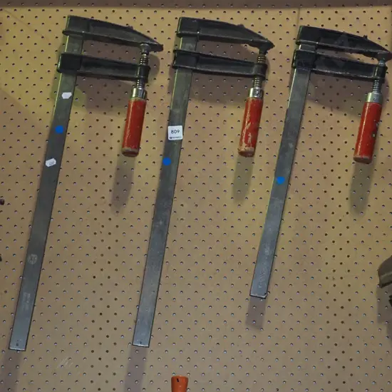 3x F clamps - blue dots