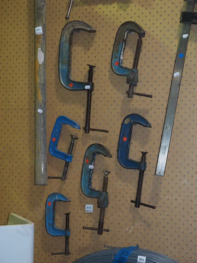 6x G clamps - red dots Image 1++