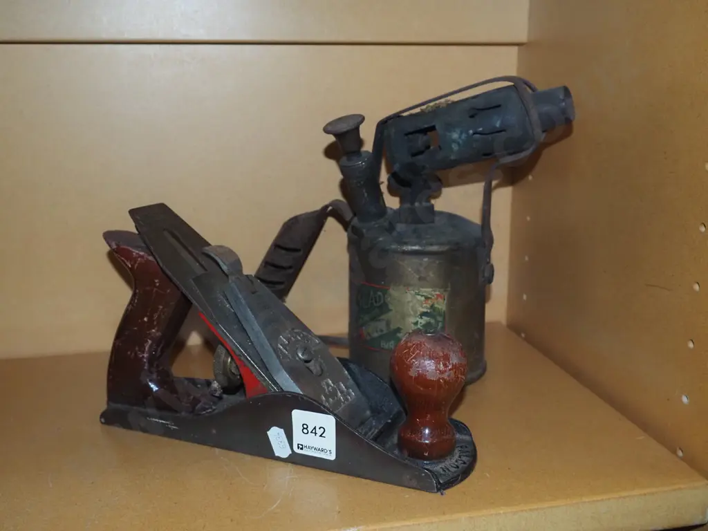 vintage brass blow torch, hand plane Image 1++