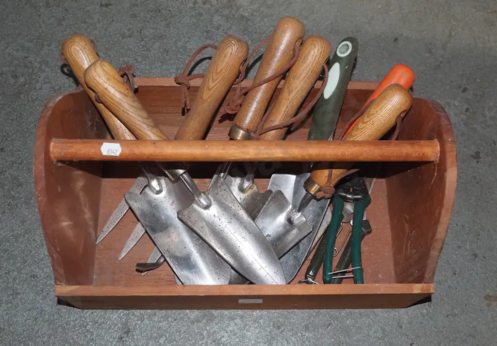 wooden basket and garden tools Image 1++
