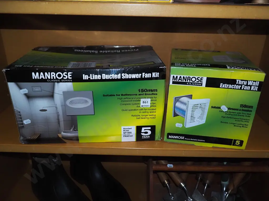 Manrose inline ducted shower fan kit, brew wall extractor fan kit Image 1++