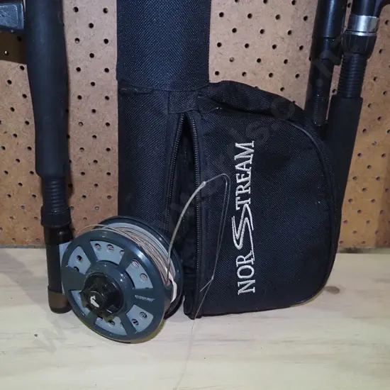 Shakespeare fly fishing rod with River Works reel and hard carry case