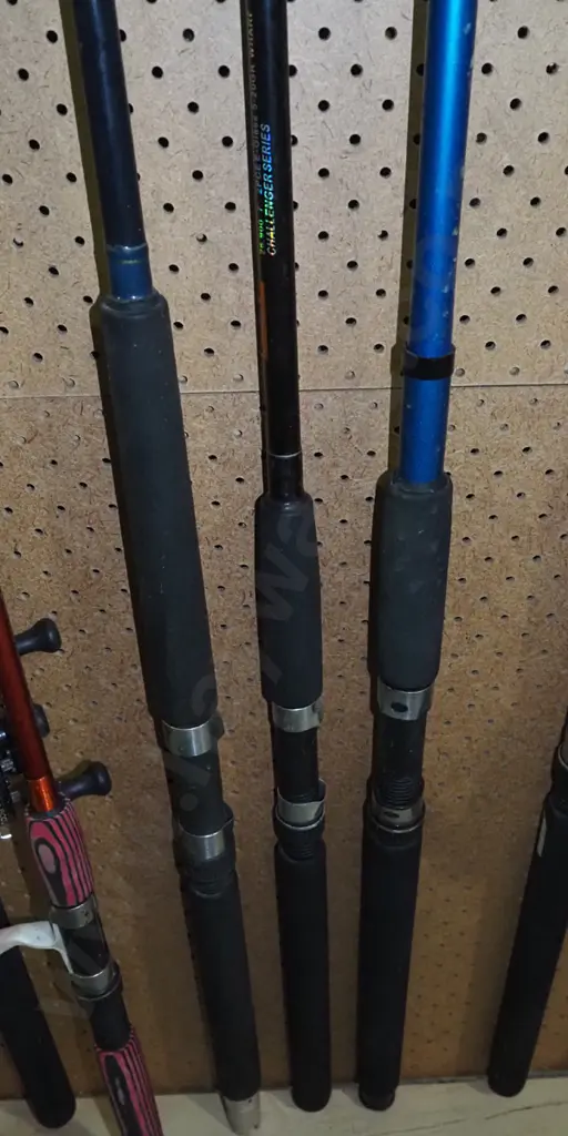 3x fishing rods - no reels - red dots Image 1++