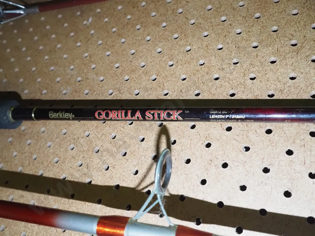 2x fishing rods and reels - blue dots Image 1++