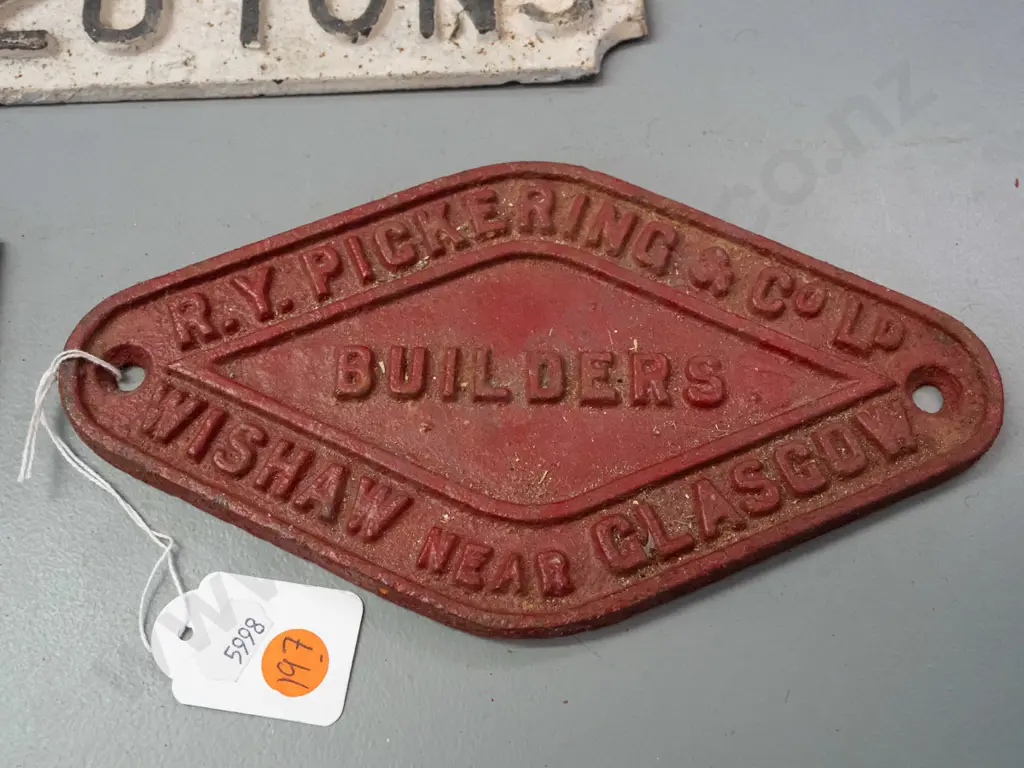 2 cast metal plaques - Distributed Load 20 Tons and another in corroded condition Distributed Load 16 Tons - and a small Image 1++
