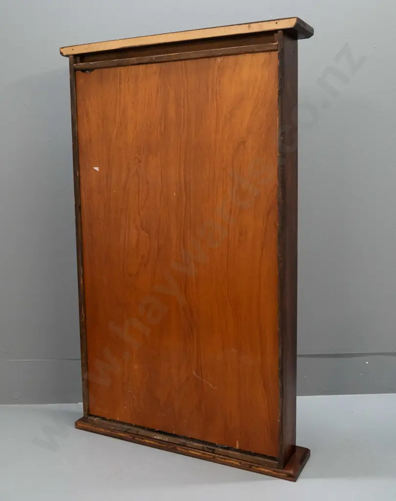 traditional style mixed timber and MDF thin display cabinet with glazed door, 4 shelves, brass escutcheon & Image 1++