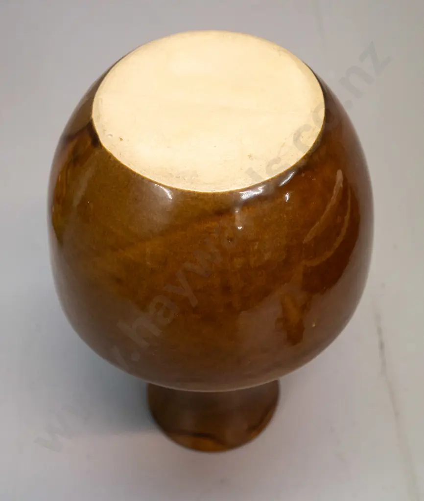 mottled brown glaze pottery vase, no maker's marks -  Benhar or Temuka? H-250 Image 1++