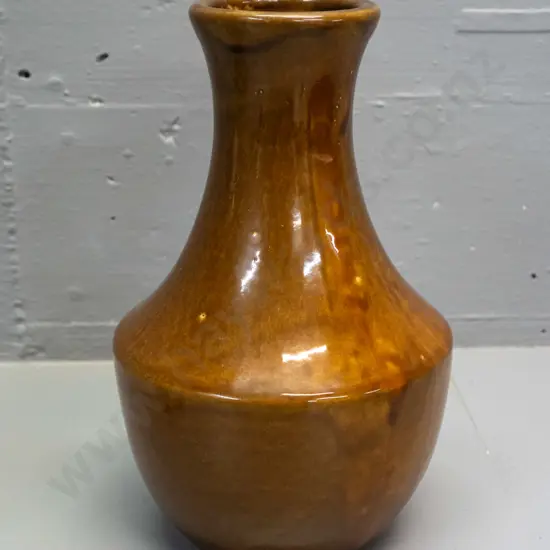 mottled brown glaze pottery vase, no maker's marks -  Benhar or Temuka? H-250