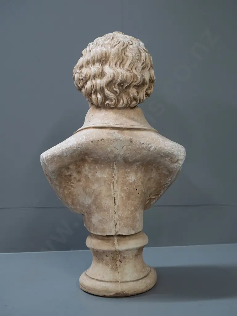 concrete bust of Beethoven with faux aged marble finish H-450 W-240 Image 1++