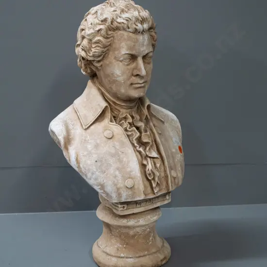 concrete bust of Beethoven with faux aged marble finish H-450 W-240