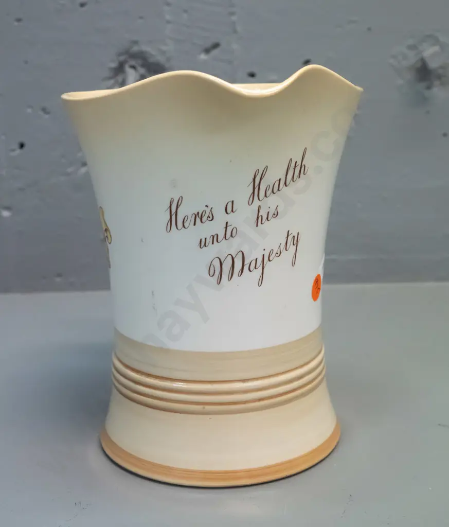 vintage Shelley King George IV Whisky musical jug with working music mechanism H-200 W-220 at handle Image 1++