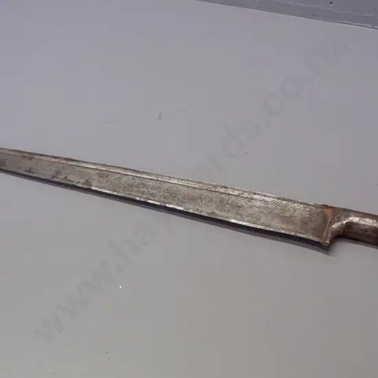 vintage (19th century?) Afghanistan Khyber sword with bone and metal handle, ribbed blade, some corrosion and wear L-715