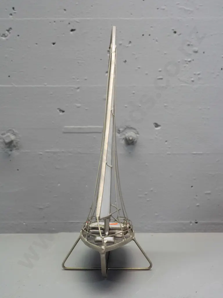 soldered metal and glass yacht model H-350 L-260 Image 1++