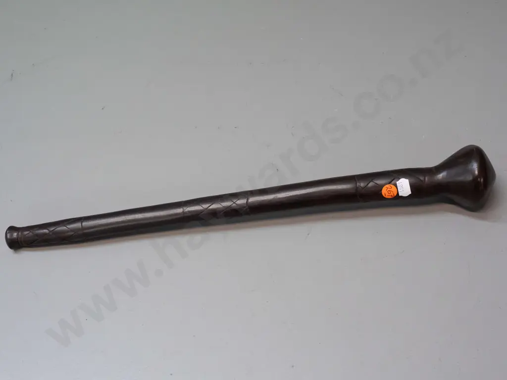 Kenyan Samburu hardwood knobkerrie or club with carved bands of decoration L-470 Image 1++