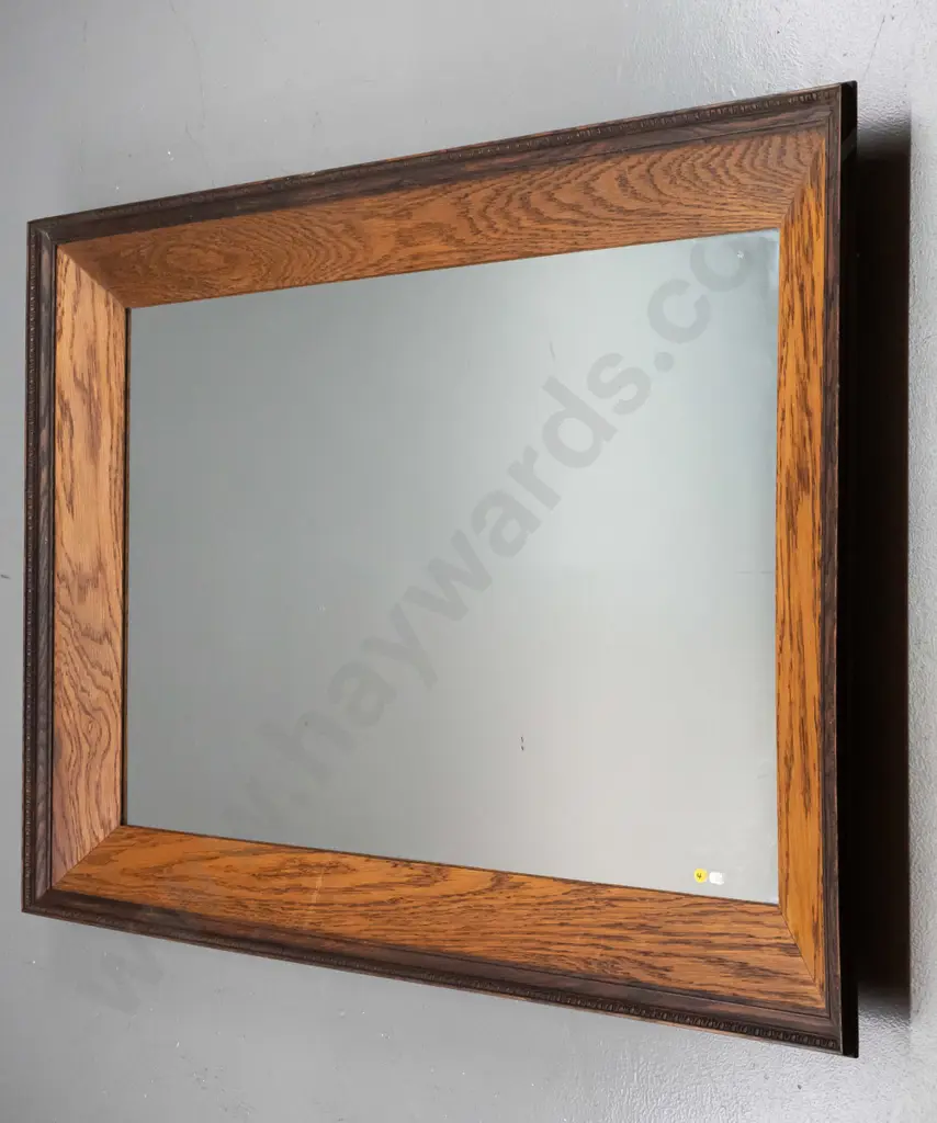 large, heavy oak framed wall mirror H-940 W-1300 Image 1++